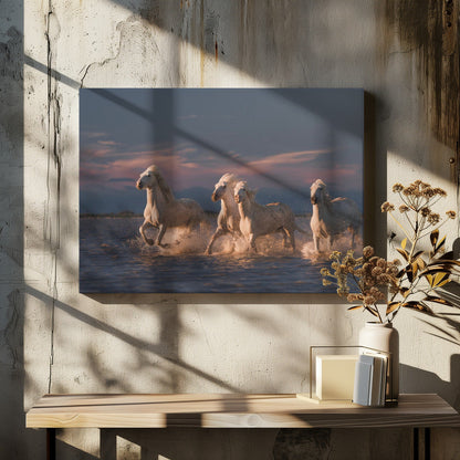 Wandkunst Engel der Camargue. Pferde