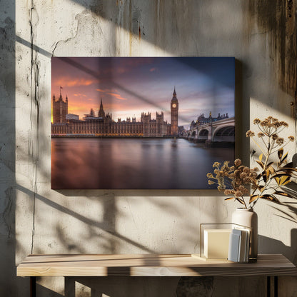 Wandbild London Palace of Westminster Sonnenuntergang