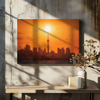 Wandbild Sonnenaufgang hinter Toronto Leinwandbild