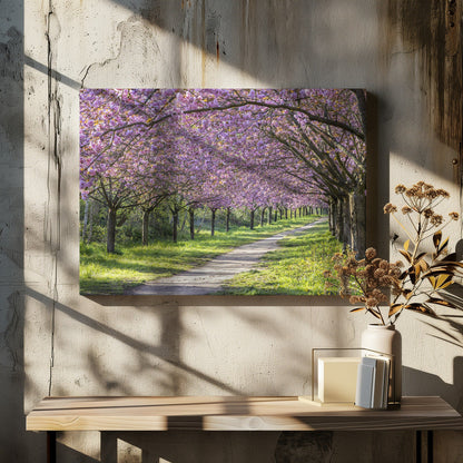 Wandbild Idylle Kirschblütenallee