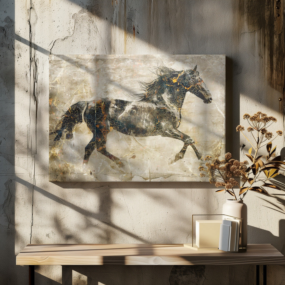 Wandbild Pferd Vintage Kunst Illustration 03
