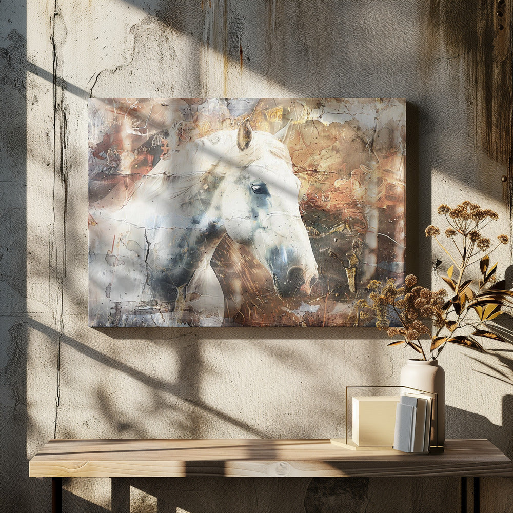 Wandbild Pferd Tier Vintage Kunst Illustration Wandkunst 05