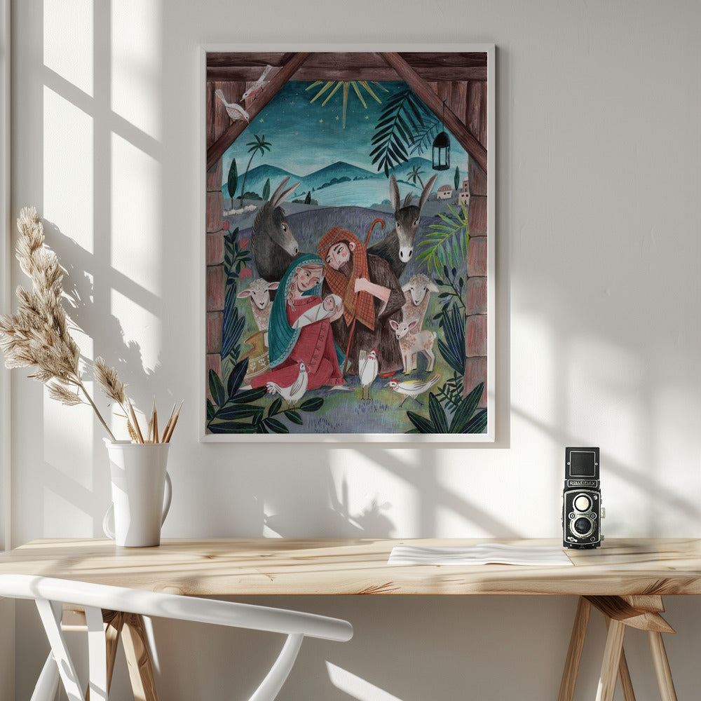 Wandbilder Weihnachten mit Maria und Jesuskind Leinwandbild