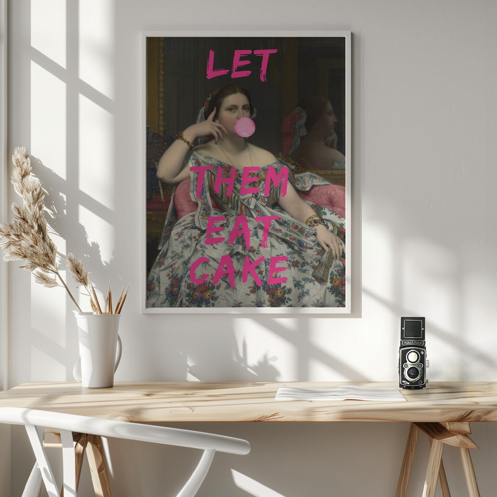 Wandbild Let Them Eat Cake, Bubble Gum Vintage Porträt
