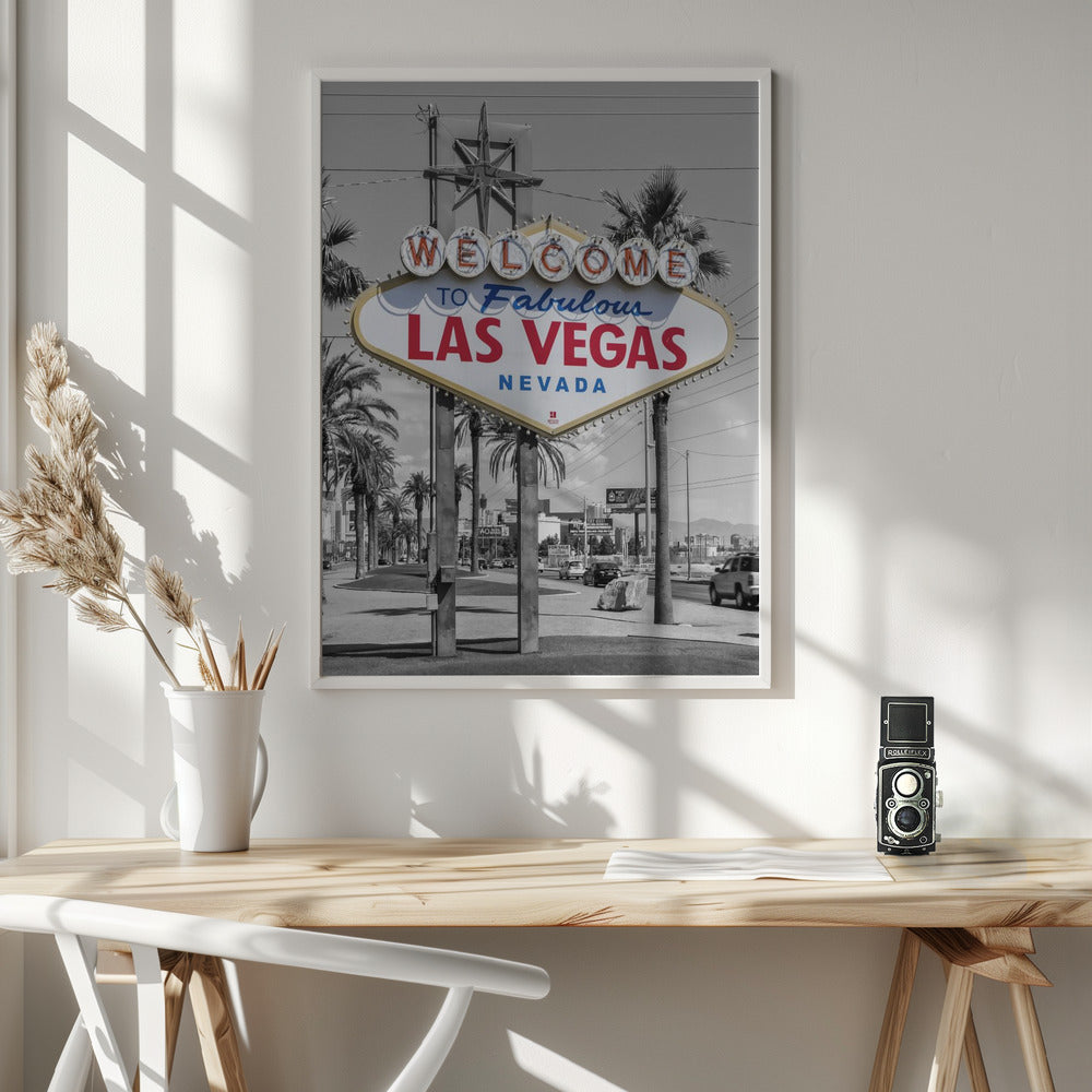 Wandbild LAS VEGAS Sign - farbcodiert