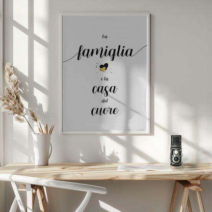 Wandbild Die Familie ist das Zuhause des Herzens - Italienischer Leinwanddruck