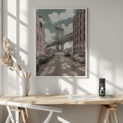 Wandbild NEW YORK CITY Manhattan Bridge | urbaner Vintage-Stil