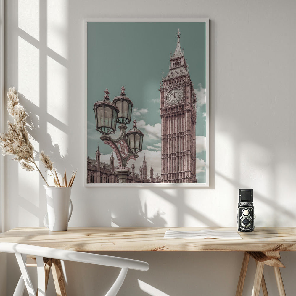 Wandbild LONDON Elizabeth Tower | urbaner Vintage-Stil