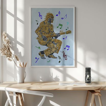 Wandbild Gitarrist Noten Leinwanddruck
