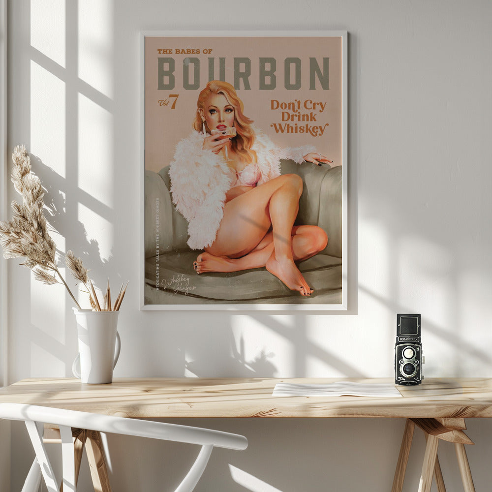 Wandbild Babes of Bourbon Vol 7 Sexy Vintage Whiskey Pinup Girl