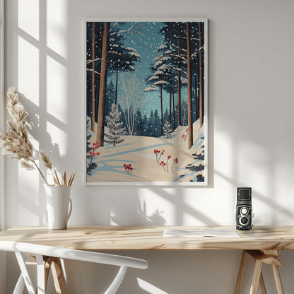 Wandbild Weihnachten Winterwald Leinwandbild