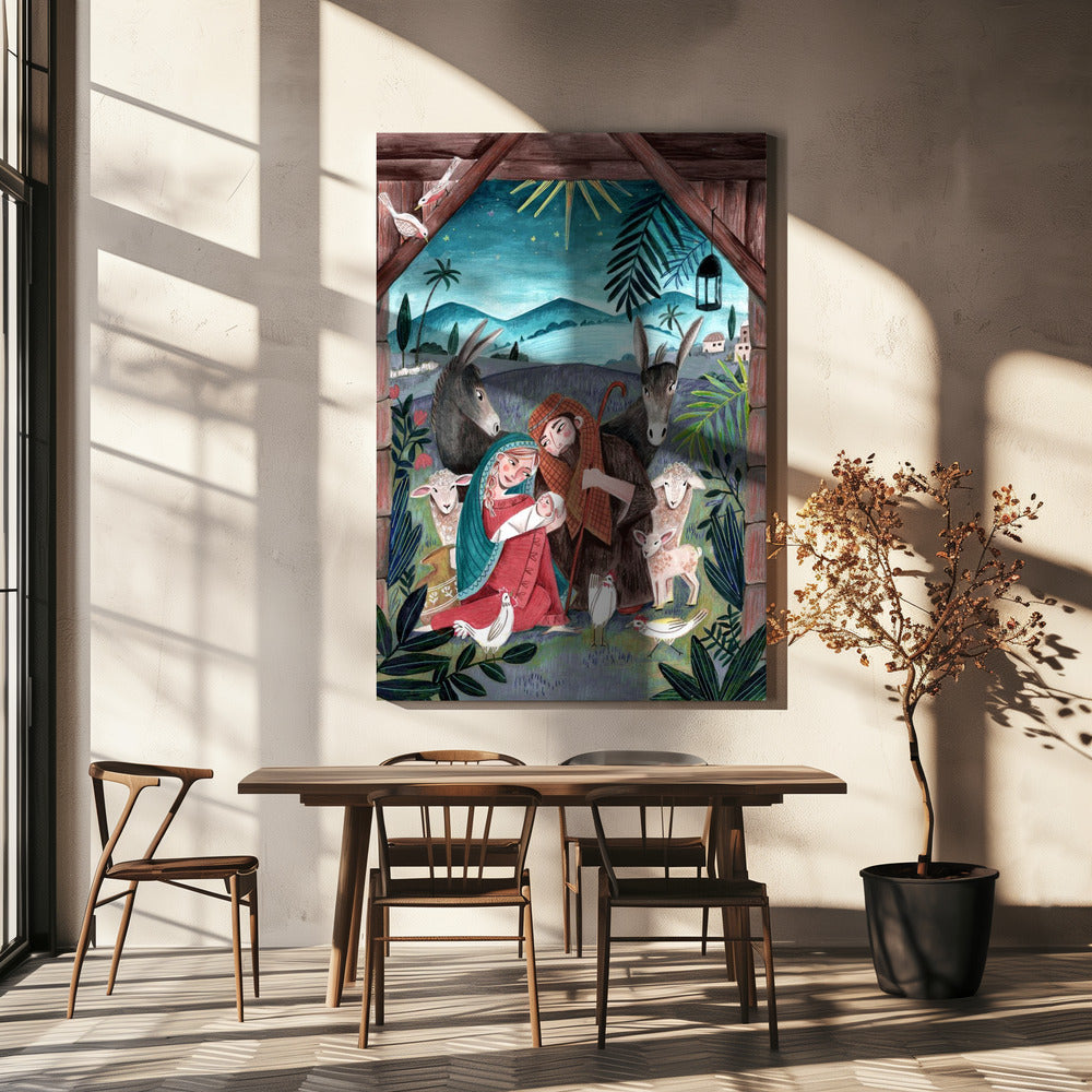 Wandbilder Weihnachten mit Maria und Jesuskind Leinwandbild