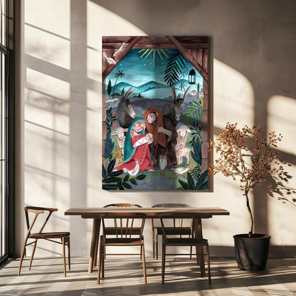 Wandbilder Weihnachten mit Maria und Jesuskind Leinwandbild