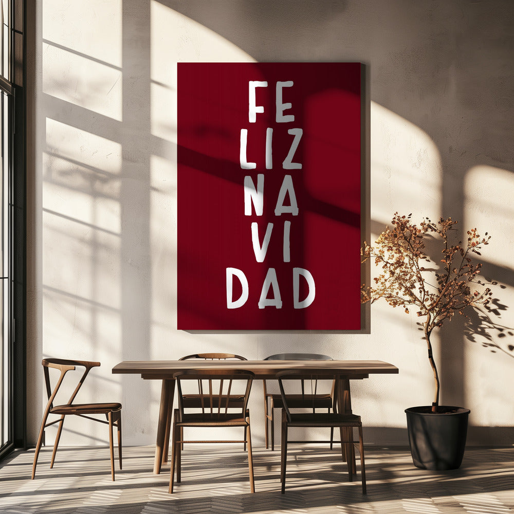 Wandkunst Simple Feliz Navidad Leinwandbild
