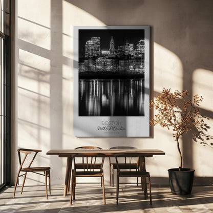Wandbild BOSTON Abendliche Skyline von North End