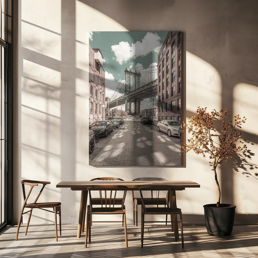 Wandbild NEW YORK CITY Manhattan Bridge | urbaner Vintage-Stil