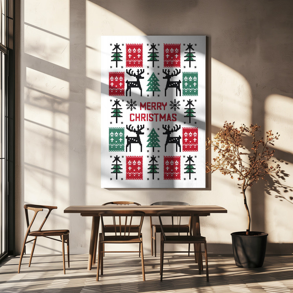 Wandbild Frohe Weihnachten Leinwanddruck