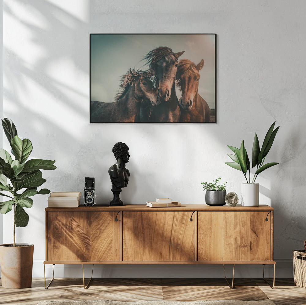 Wandbild Familienporträt Pferde Leinwandbild