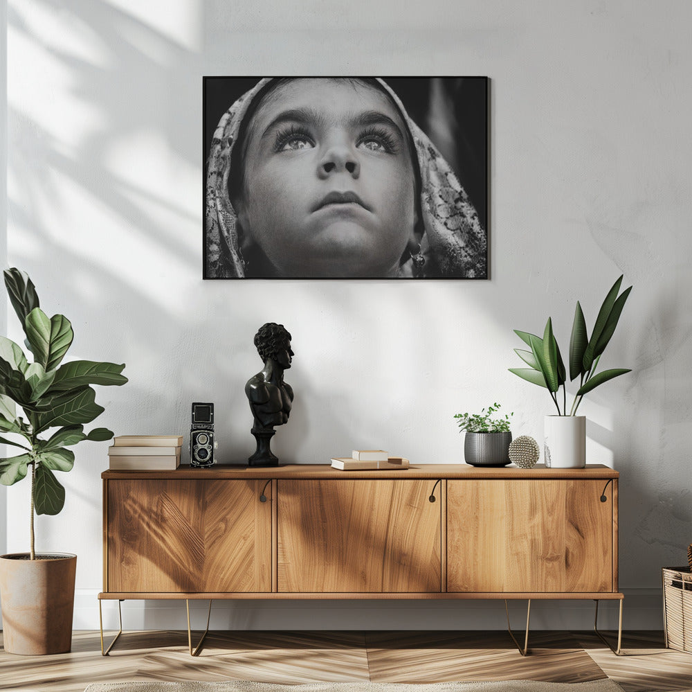 Wandbild Mädchen mit sardischem Traditions-Schleier
