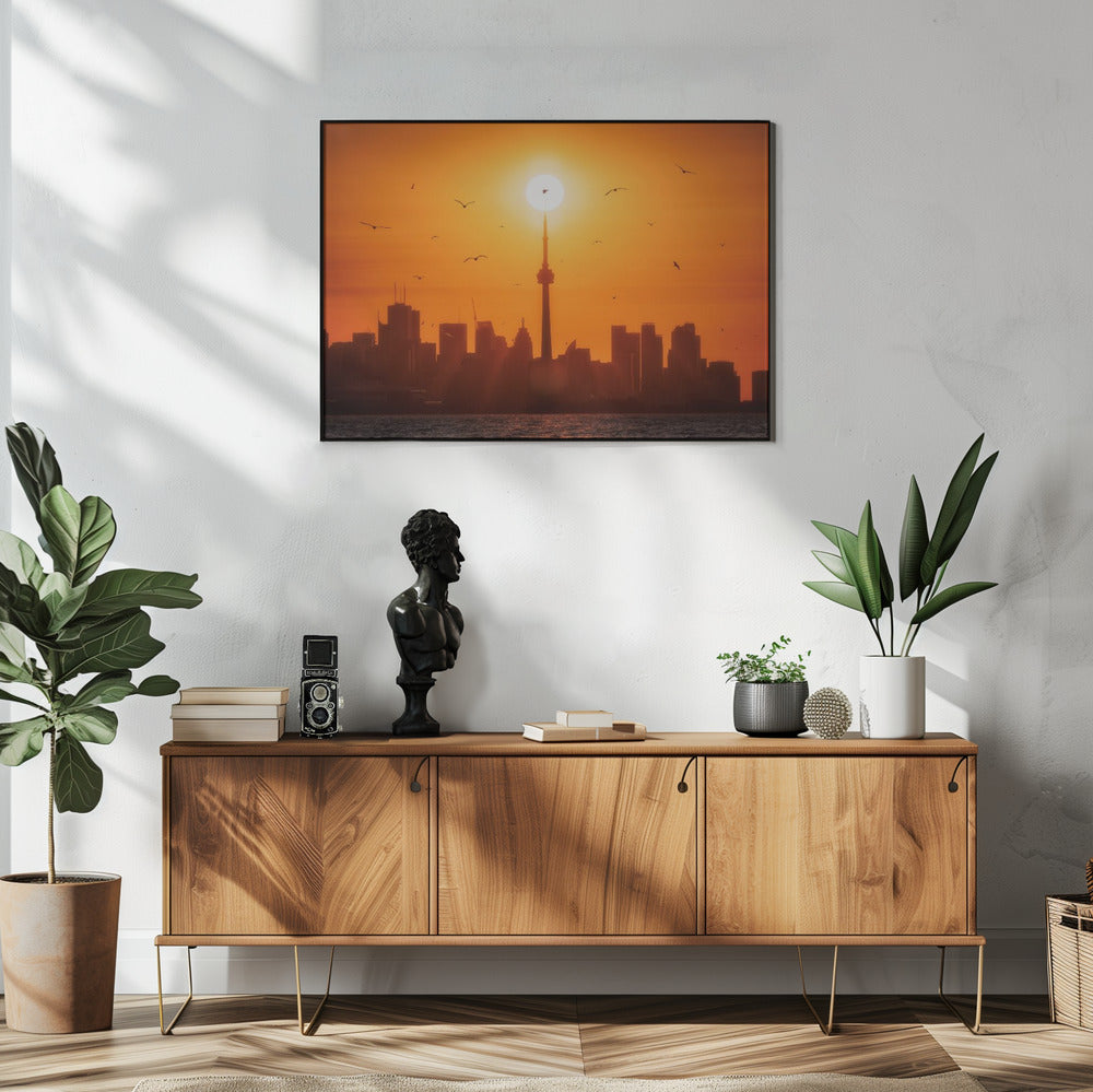 Wandbild Sonnenaufgang hinter Toronto Leinwandbild