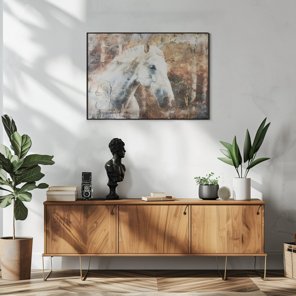 Wandbild Pferd Tier Vintage Kunst Illustration Wandkunst 05
