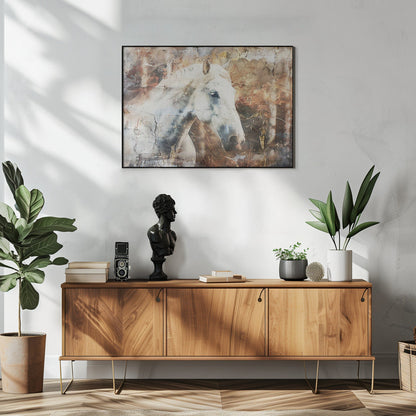 Wandbild Pferd Tier Vintage Kunst Illustration Wandkunst 05