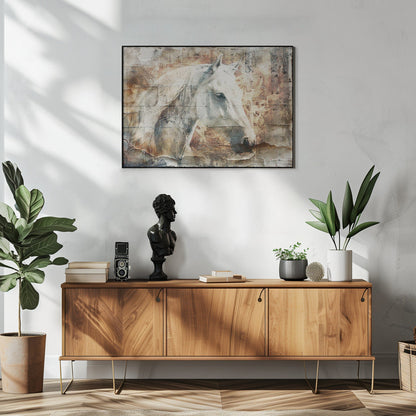 Wandbild Pferd Tier Vintage Kunst Illustration Wandkunst 06