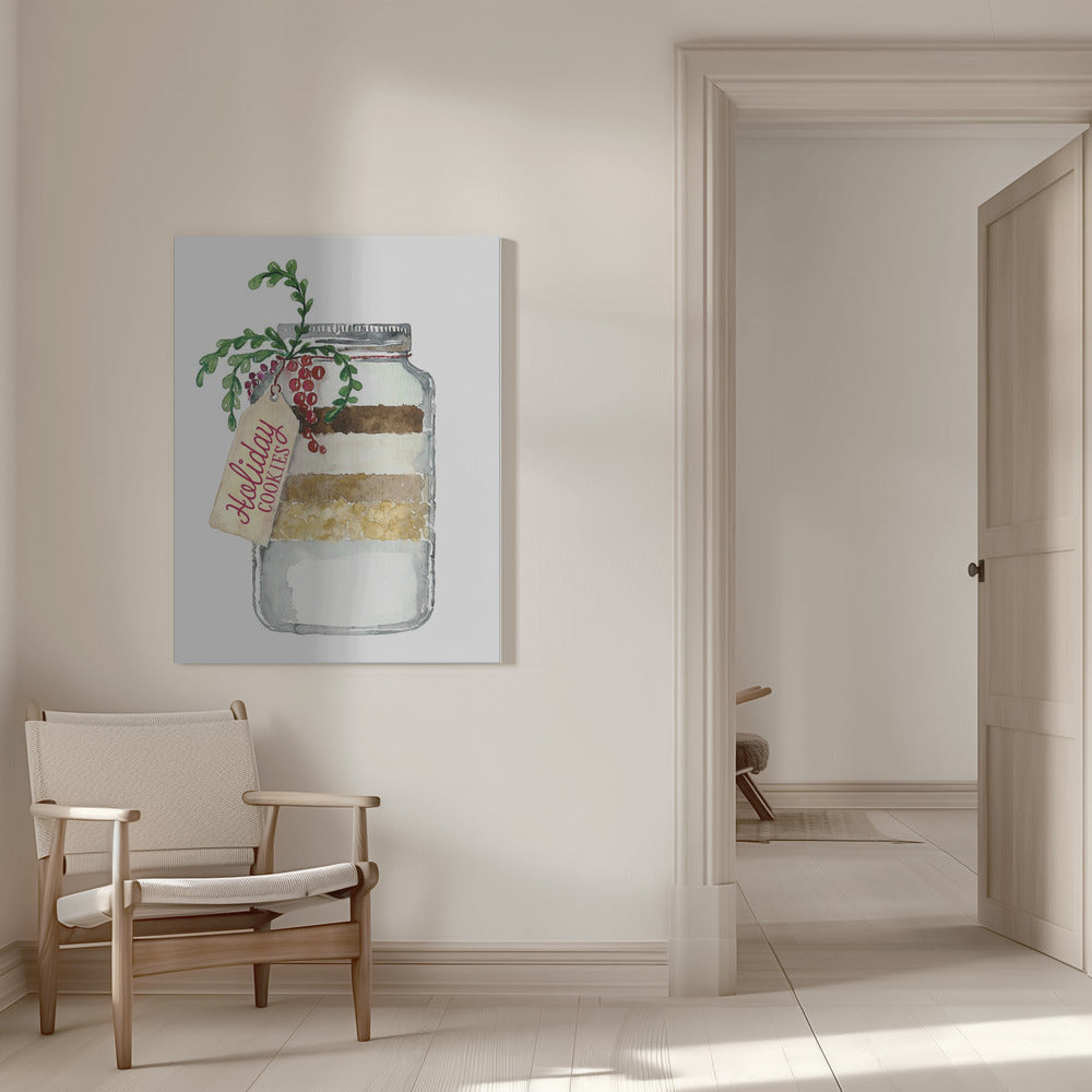 Wandbild Weihnachtsplätzchen im Glas