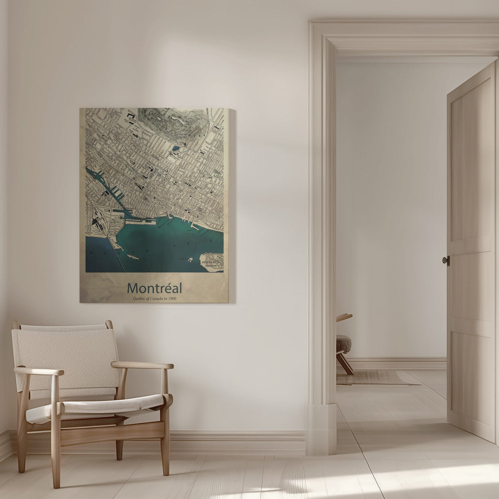 Wall art Montreal map
