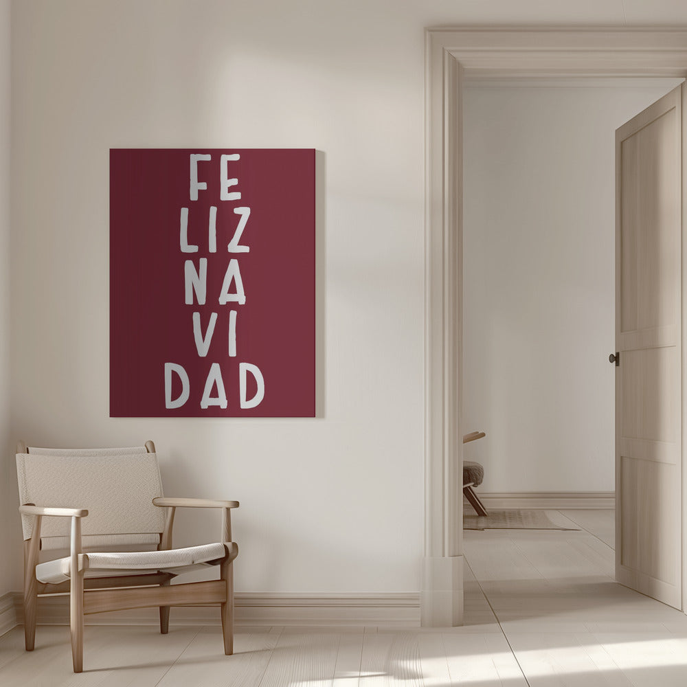 Wandkunst Simple Feliz Navidad Leinwandbild