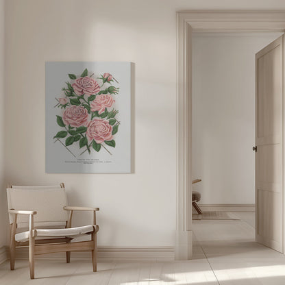 Wandbild Rosa Rose, Lithographie „Gem of the Prairie“.