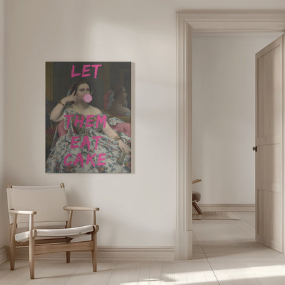 Wandbild Let Them Eat Cake, Bubble Gum Vintage Porträt