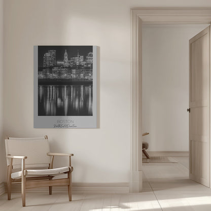 Wandbild BOSTON Abendliche Skyline von North End