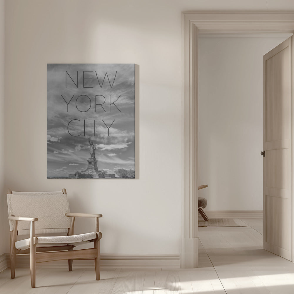 Wandbild NYC Freiheitsstatue | Text Skyline