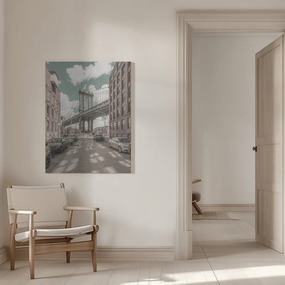 Wandbild NEW YORK CITY Manhattan Bridge | urbaner Vintage-Stil