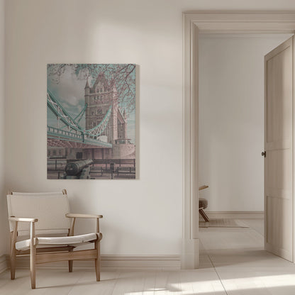 Wandbild LONDON Tower Bridge im Detail | urbaner Vintage-Stil