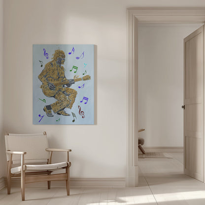 Wandbild Gitarrist Noten Leinwanddruck