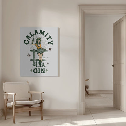 Wandbild Katastrophe Gin Lustig Retro Western Cowgirl