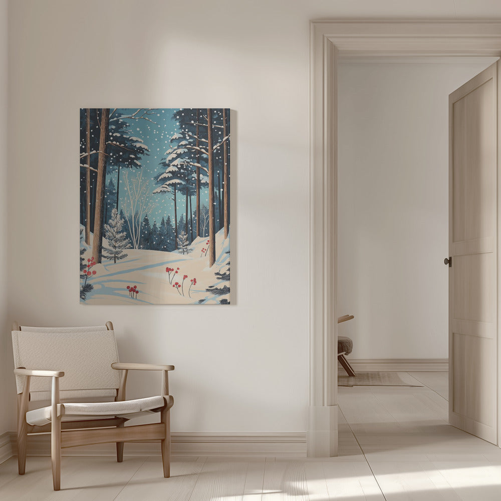 Wandbild Weihnachten Winterwald Leinwandbild