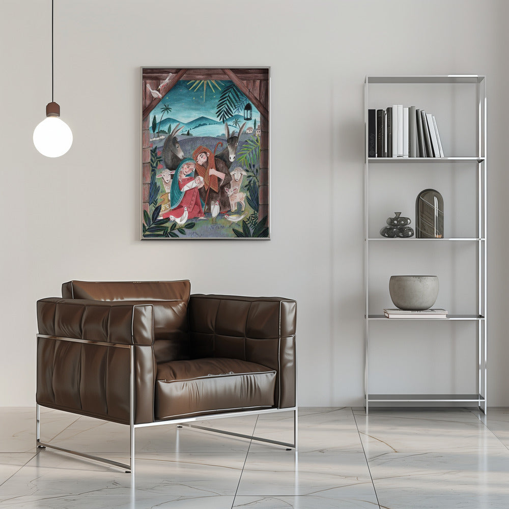 Wandbilder Weihnachten mit Maria und Jesuskind Leinwandbild