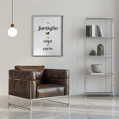 Wandbild Die Familie ist das Zuhause des Herzens - Italienischer Leinwanddruck