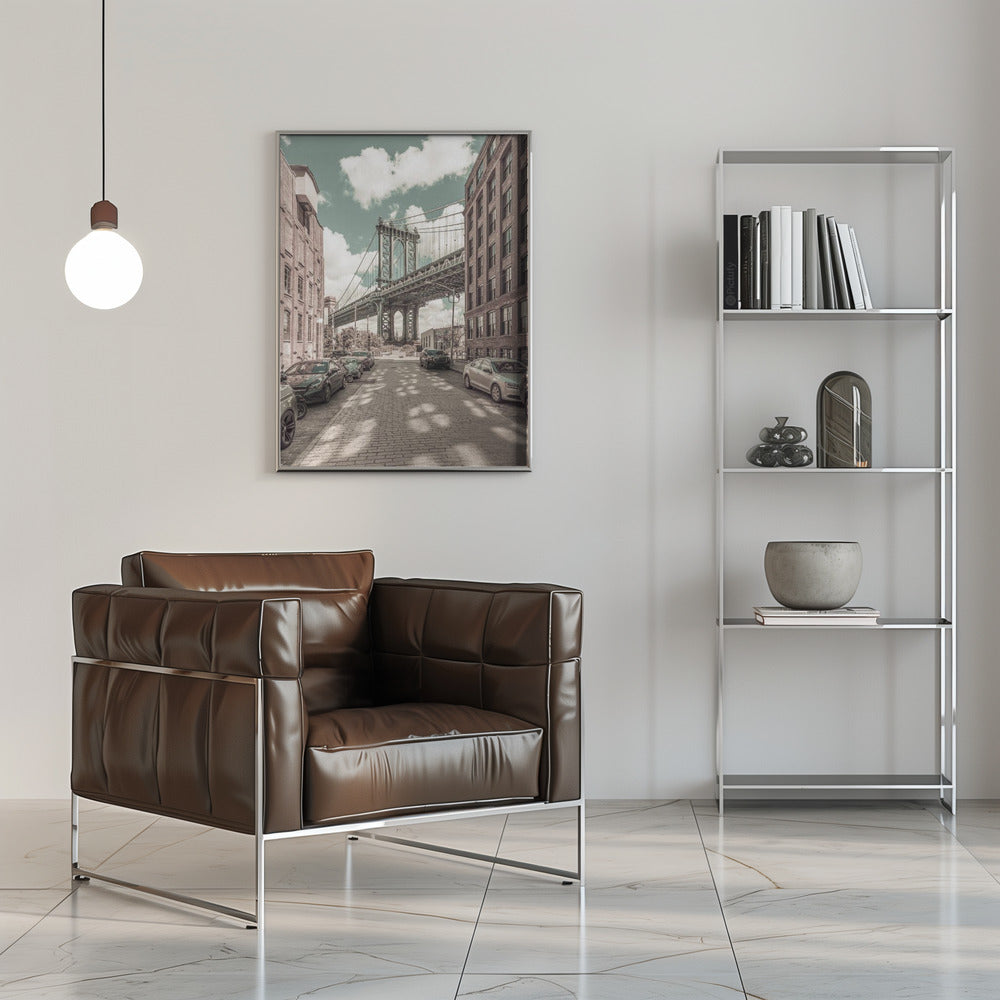 Wandbild NEW YORK CITY Manhattan Bridge | urbaner Vintage-Stil