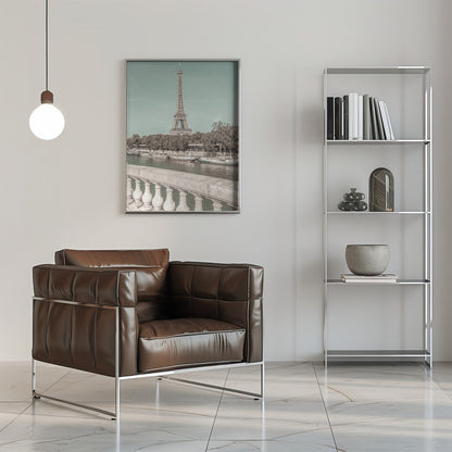 Wandbild PARIS Eiffelturm & Seine | urbaner Vintage-Stil