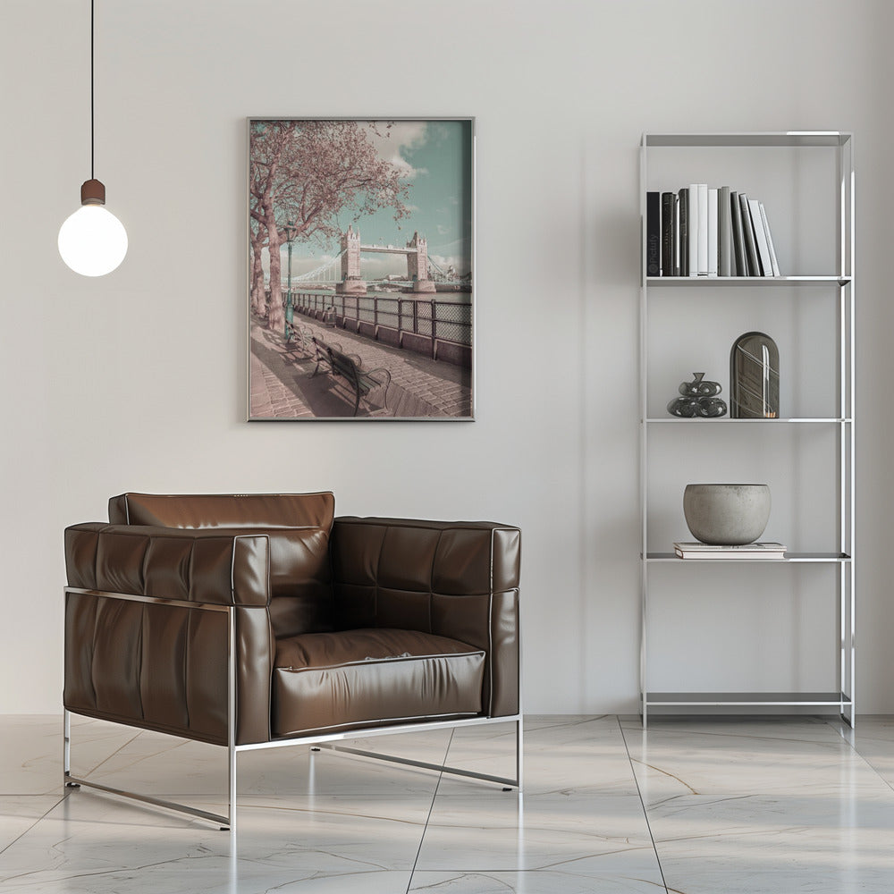 Wall art LONDON Thames Riverside & Tower Bridge | urban vintage style