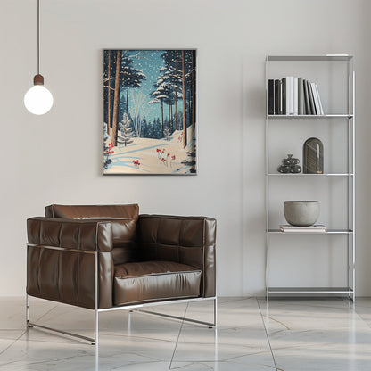 Wandbild Weihnachten Winterwald Leinwandbild