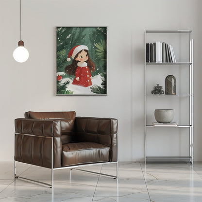 Wandbild Weihnachtsmädchen Leinwanddruck