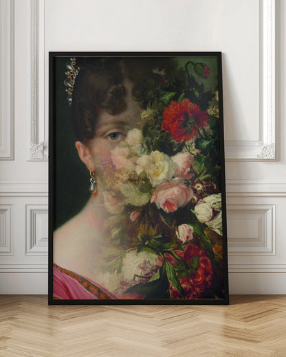 Porträt von Hortense de Beauharnais, Königin von Holland, mit Blumenstillleben