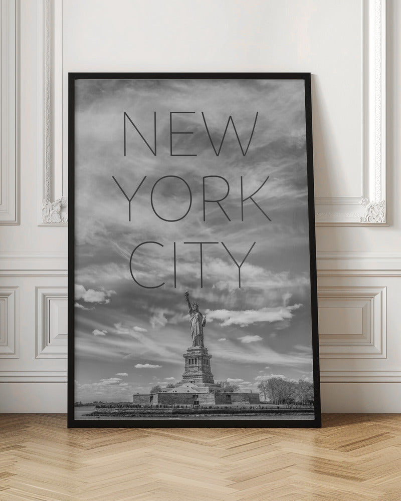 Wandbild NYC Freiheitsstatue | Text Skyline
