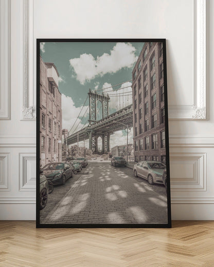 Wandbild NEW YORK CITY Manhattan Bridge | urbaner Vintage-Stil