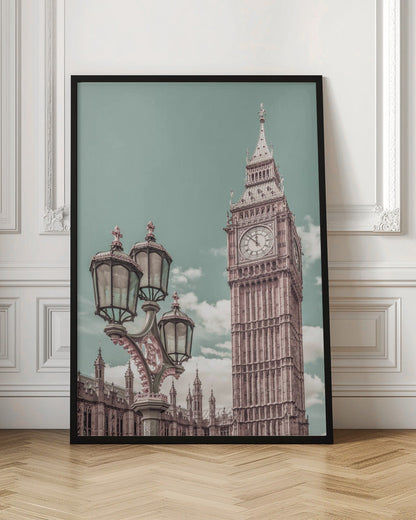 Wandbild LONDON Elizabeth Tower | urbaner Vintage-Stil